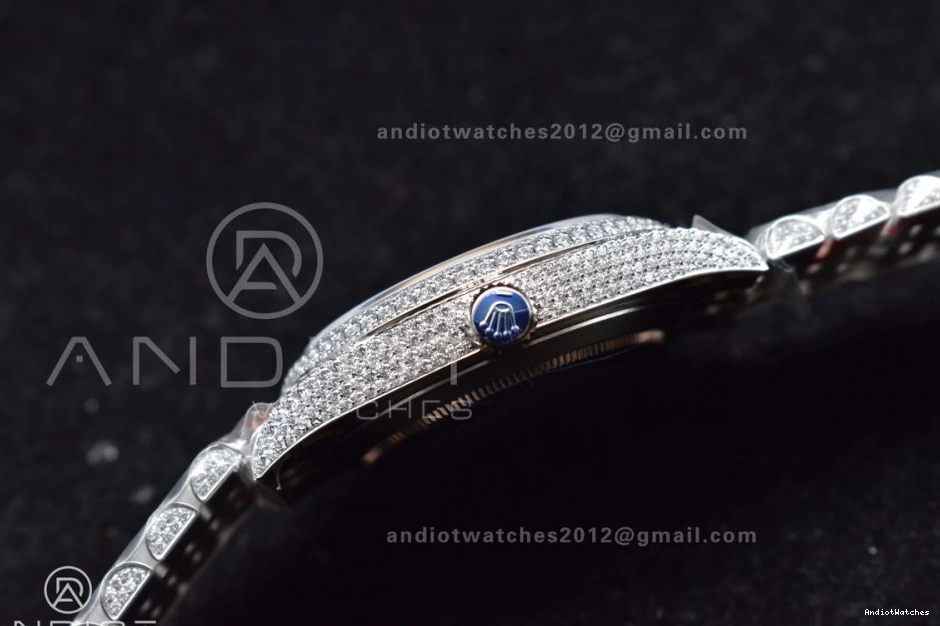 SportInspired Diamond Blue Stick DateJust Version Markers 41mm Best 897 JDF 0420